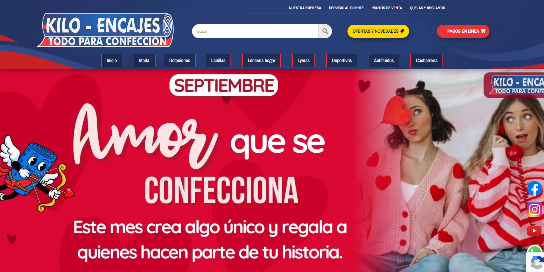 Portada del e-commerce Kiloencajes