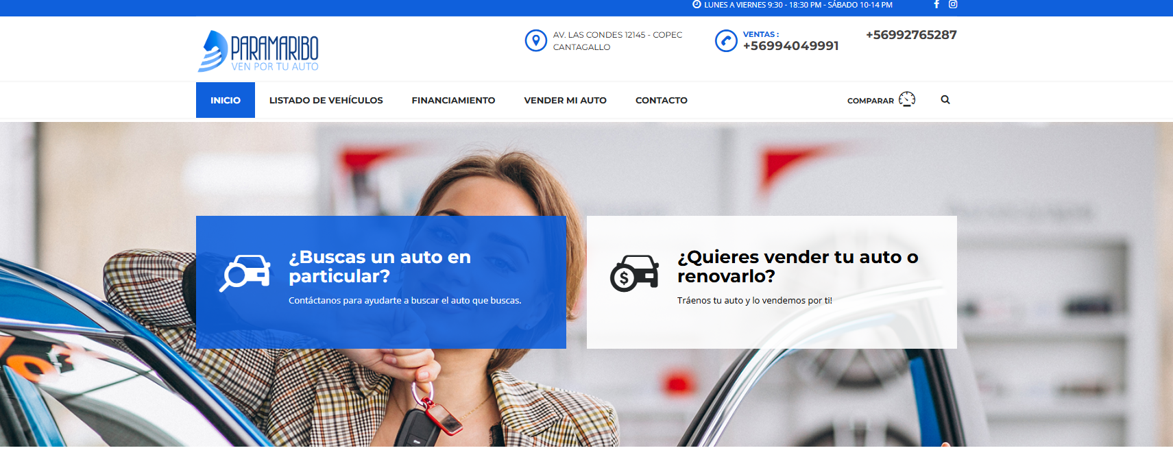 Portada del e-commerce Paramaribo